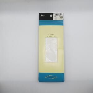 Catherines Sheer Knee Hi High Sock Nylon Stocking White Size C D E 3 Pair